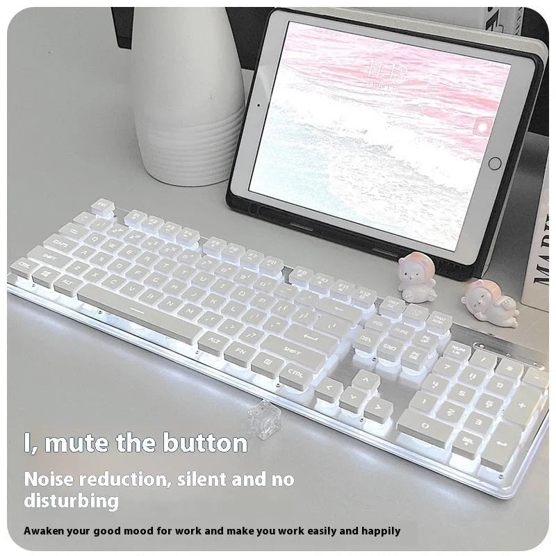 Wired mechanical keyboard and mouse set with LED backlighting in Metal Black colour