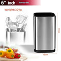 Stainless steel kitchen knife holder with storage bucket and detachable bottom