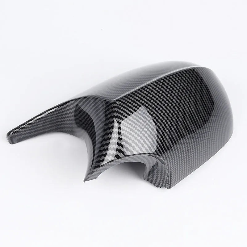 Pair of black ABS plastic rearview mirror housings for BMW 3 Series E90.