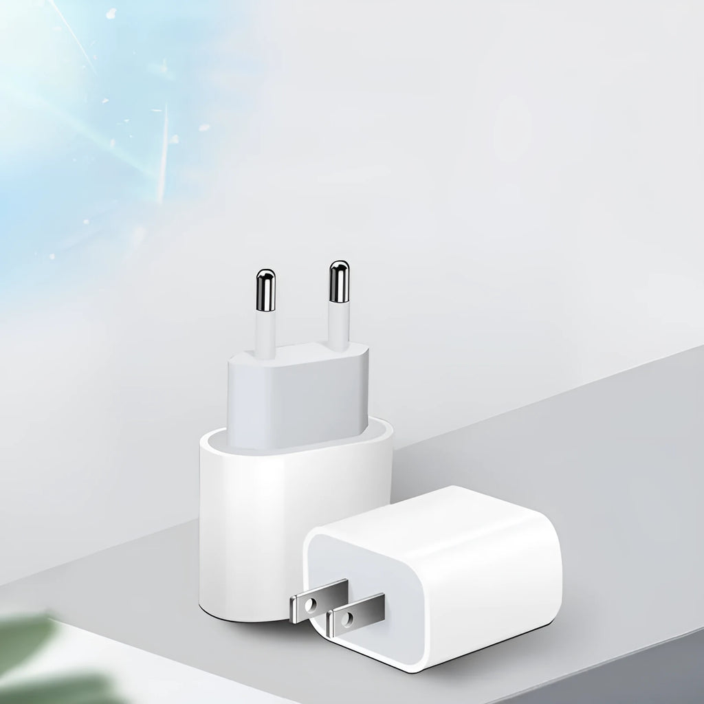 20W PD mobile phone charger with USB port in US or European plug version