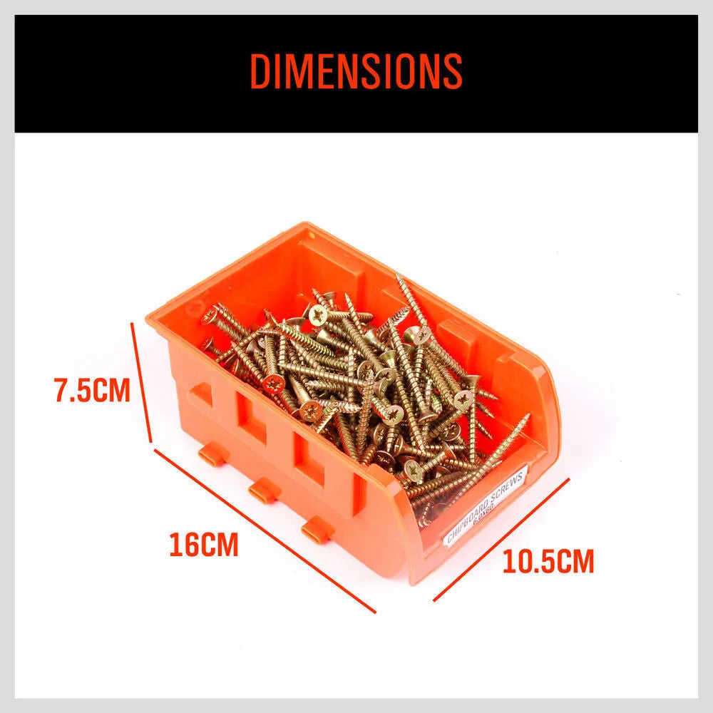 Plastic stackable storage shelf unit for tool organisation with side-by-side placement capability