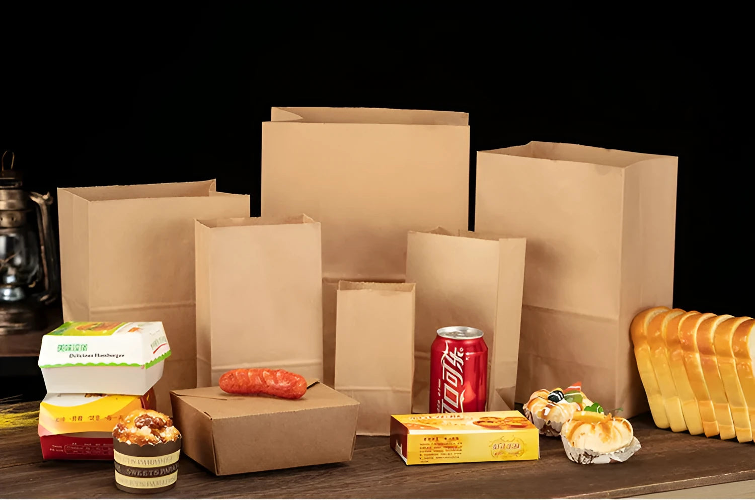 Yellow aluminium foil laminate packaging bags with kraft paper backing for snack food packaging