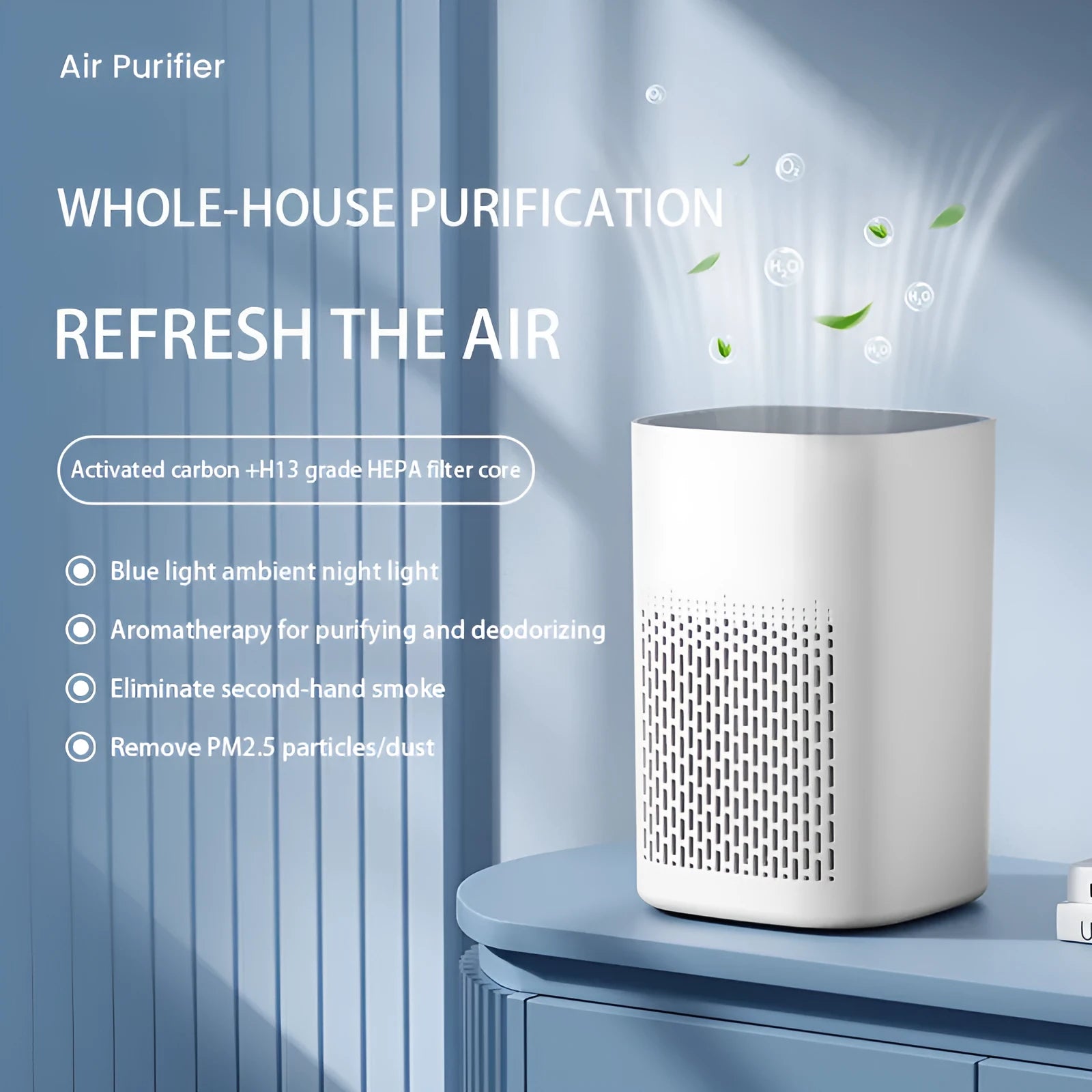 Desktop USB air purifier panel unit for small room PM2.5 and odour removal