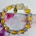 Natural citrine crystal nine-tail fox bracelet with adjustable length