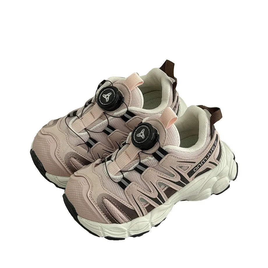 Lightweight casual shoes in black, beige, or pink with a breathable PU leather mesh upper.