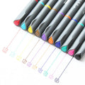 10-pack of black drawing pens with 0.38mm tips on white background