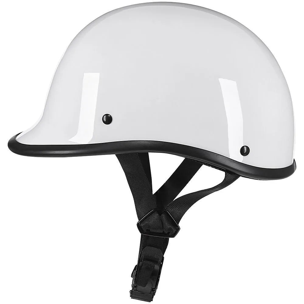 Retro style full-face motorcycle helmet in matte black finish with a hand-curved ABS shell.