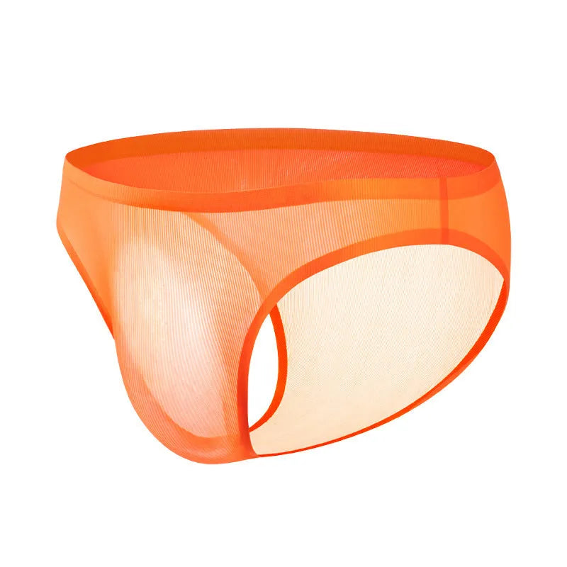 Ice silk low waist seamless briefs in six colour options showing ultra-thin thread construction