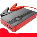 Red K4-E automobile emergency starting power supply and jump starter with USB cable.