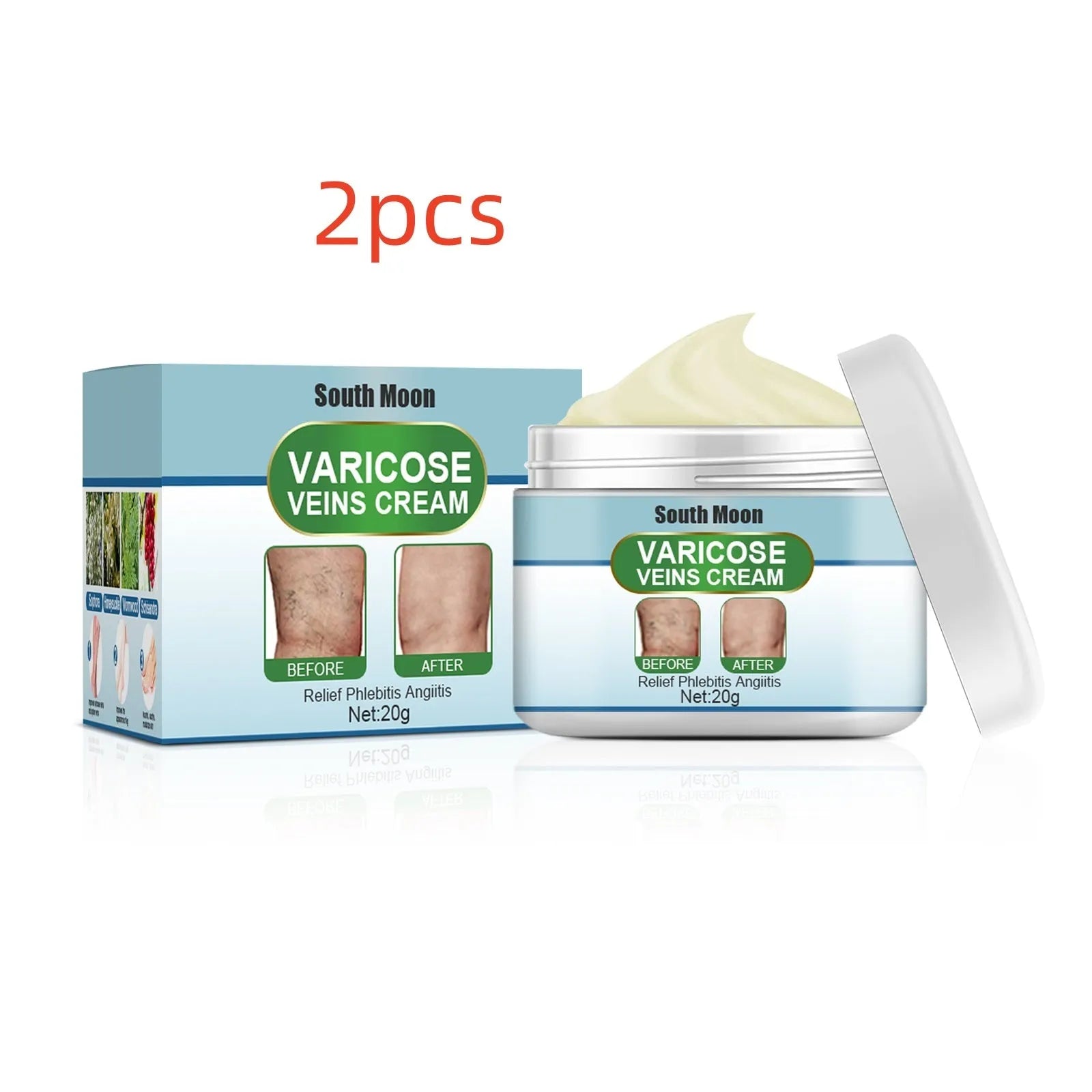 20g vein repair cream container for leg vein relief and green tendon bulge appearance