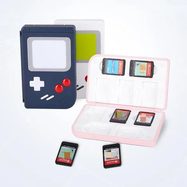 Blue Nintendo SWITCH game card storage box for OLED and LITE consoles