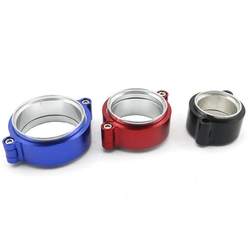 Aluminium fixed movable exhaust clamp for car modifications in black, blue or red