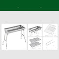Stainless steel portable folding barbecue oven for outdoor use