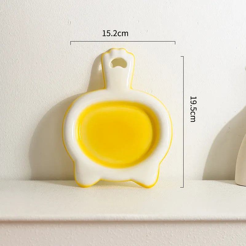 Ceramic cat bowl with non-slip rubber base in blue colour