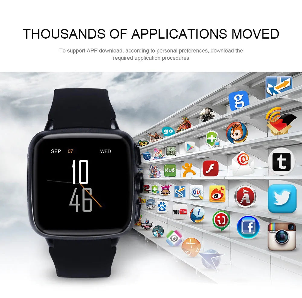 Z01smart watch with 1.54 inch touchscreen showing Android notifications