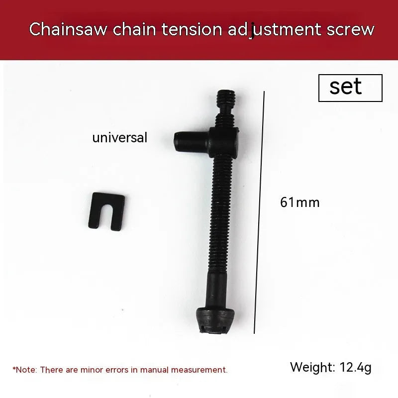 Chainsaw accessory kit showing spools of nylon thread in various diameters and a chainsaw chain