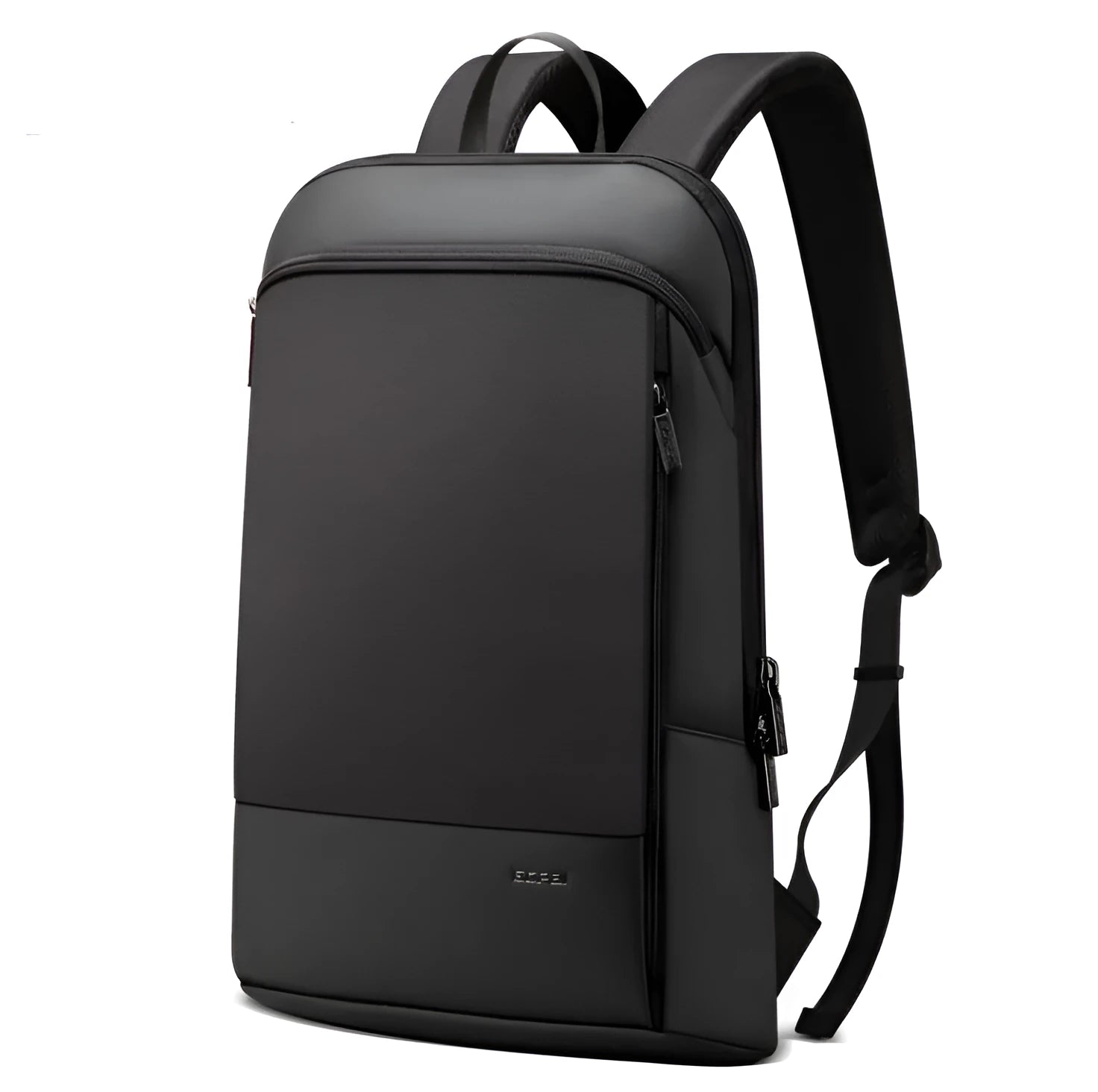 Black leisure computer backpack with hidden back pocket and ventilated panel, 28x7x43cm