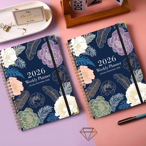 2026 A5 coil diary with paper cover and coil binding, eight colours available