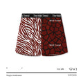 Men's leopard print woven shorts in ice silk polyester fabric with mid waist design