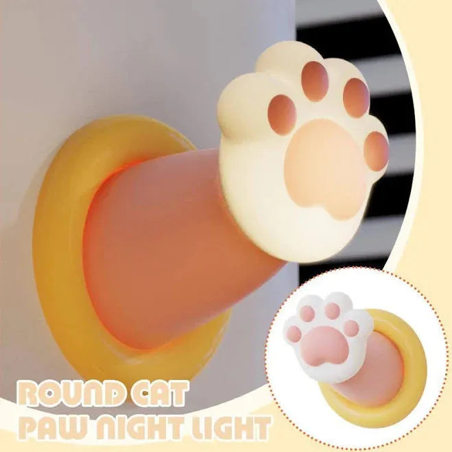 Outstretched round hand cat claw night light with touch controls and rechargeable battery