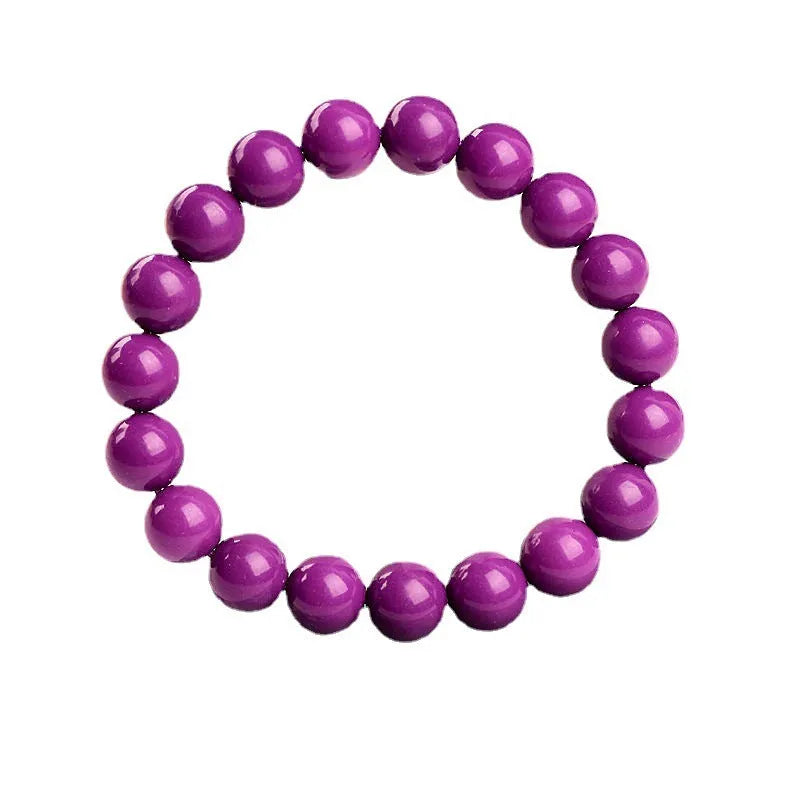 Jiuya purple crystal bracelet in 5A colour showing single circle design on a wrist, with size options.