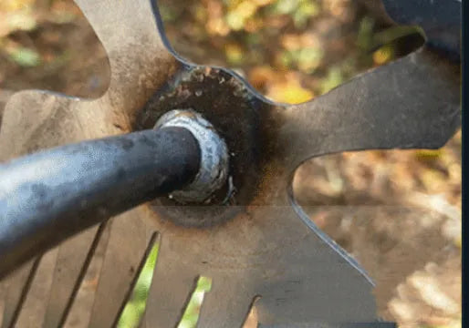 Gardening hoe rake tool with alloy steel construction showing dual-purpose hoe and rake design
