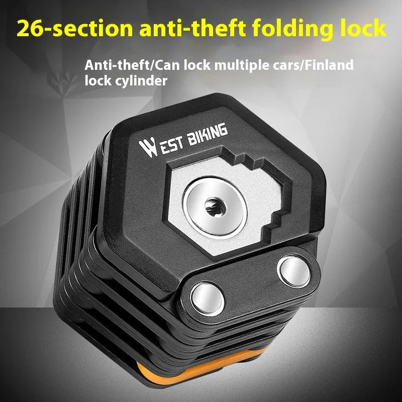 Black bicycle anti-theft fliplock for water bottle cage security with folding lock design