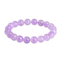 Lavender amethyst bracelet with water ripple design on round beads in multiple size options
