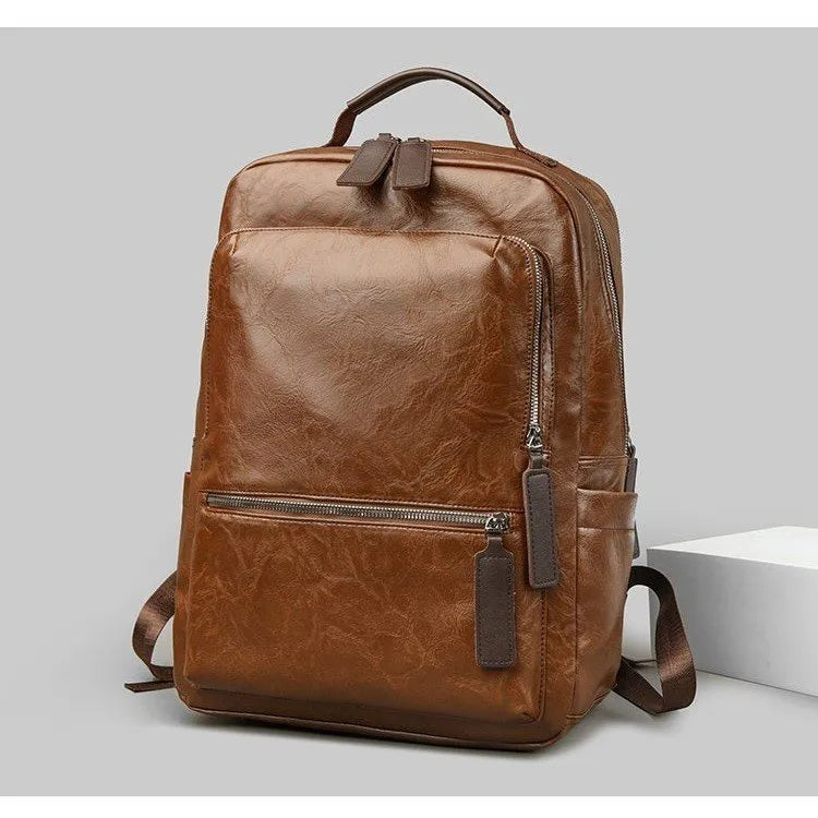 American Vintage large capacity waterproof backpack in solid colour with curved shoulder strap and sewing line detail