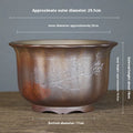 Antique carved purple sand clay ceramic flowerpot for indoor bonsai displays
