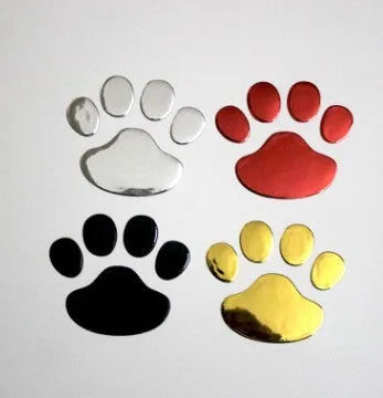 PVC car bumper sticker with footprints pattern and hand-shaped brush design measuring 7cm length