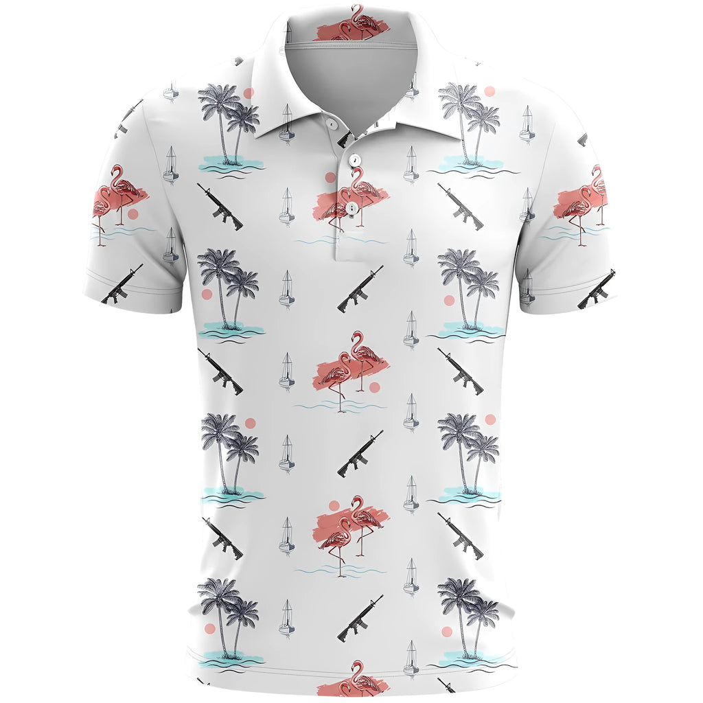 Colourful printed loose fit sports short sleeve top on a hanger