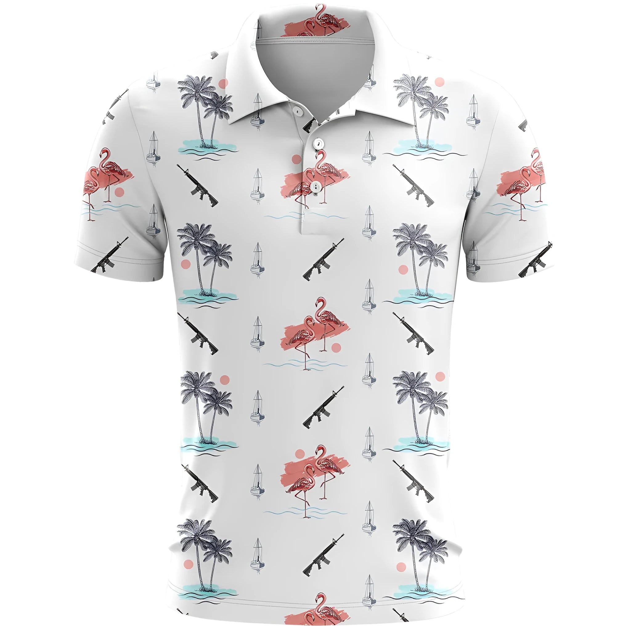 Colourful printed loose fit sports short sleeve top on a hanger