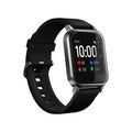 Black waterproof smart bracelet with 1.4 inch touch screen on a silicone wrist strap.
