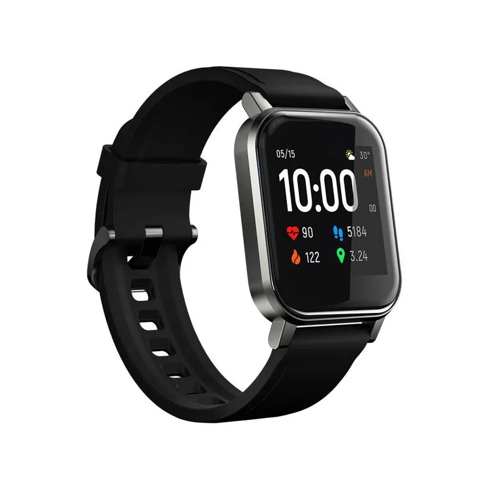 Black waterproof smart bracelet with 1.4 inch touch screen on a silicone wrist strap.