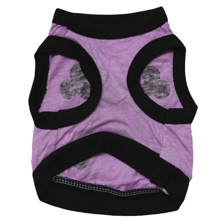 Halloween dog vest with skull bones pattern in blue, orange, purple colour options on small pet