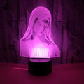 3D LED night light showing laser-engraved acrylic creating stereoscopic dual ring light patterns
