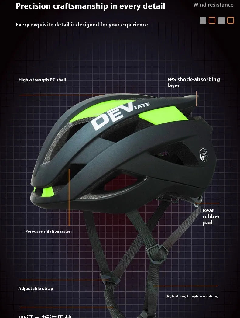 Adult mountain bike helmet in matte black with coloured accents, showing adjustable fit and breathable vents.