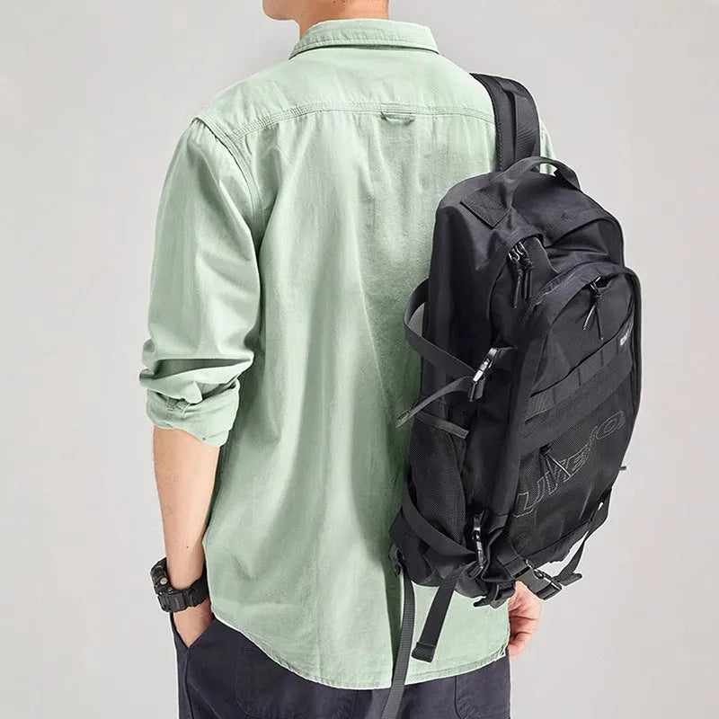 Men's loose long sleeve cardigan shirt in light grey, black, khaki, or green.
