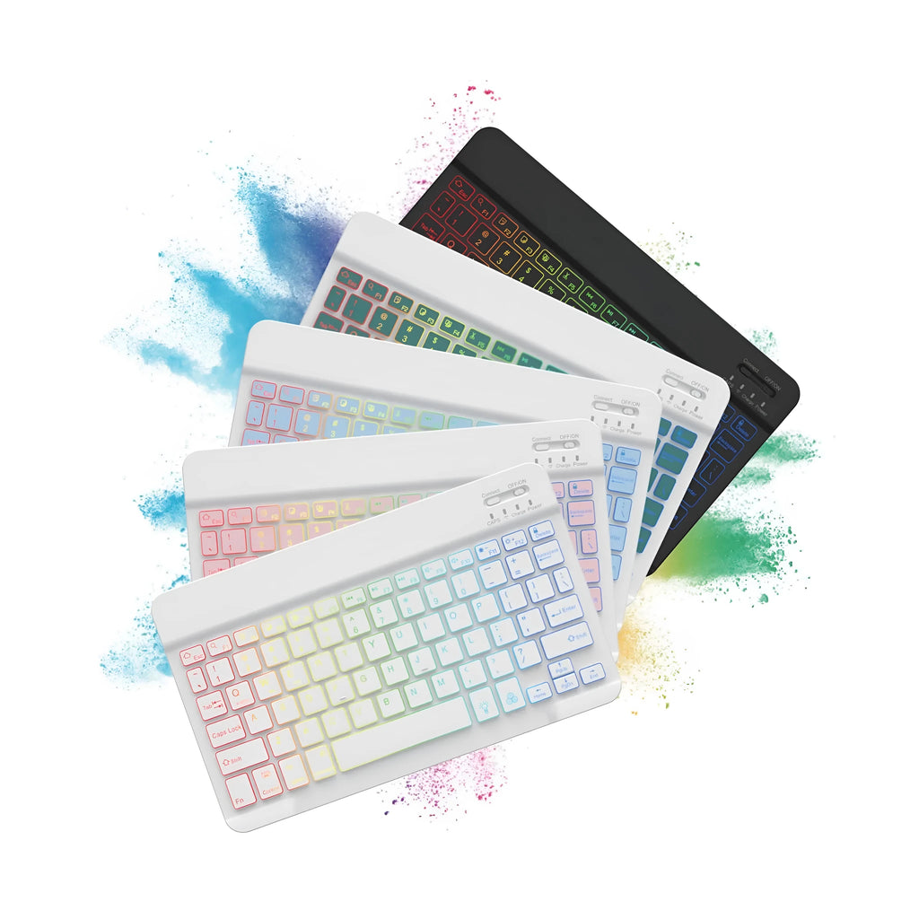 10-inch Bluetooth keyboard tablet with colourful backlighting for mobile phones and tablets