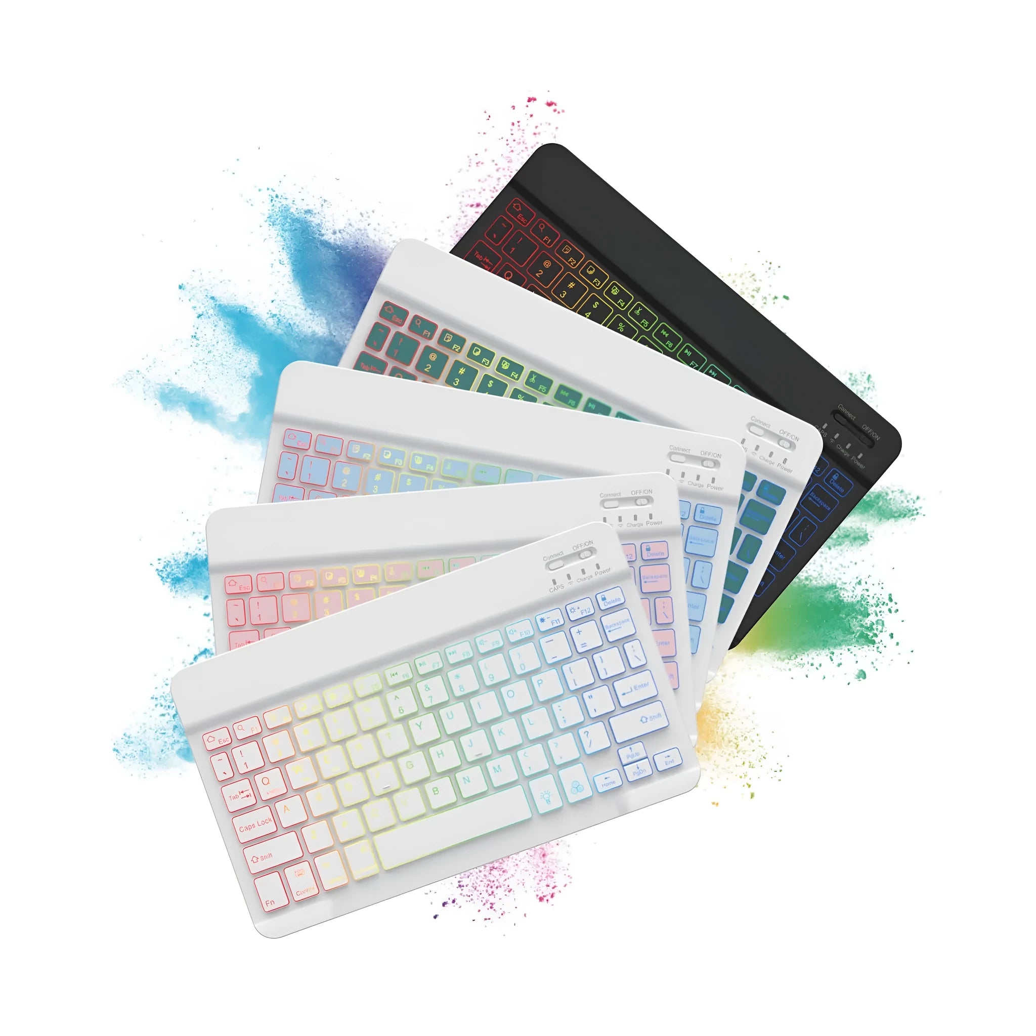 10-inch Bluetooth keyboard tablet with colourful backlighting for mobile phones and tablets