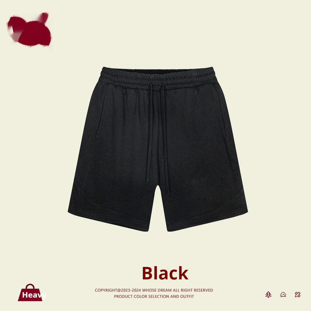 Children's loose-fit cotton shorts in solid colours for casual and sports wear