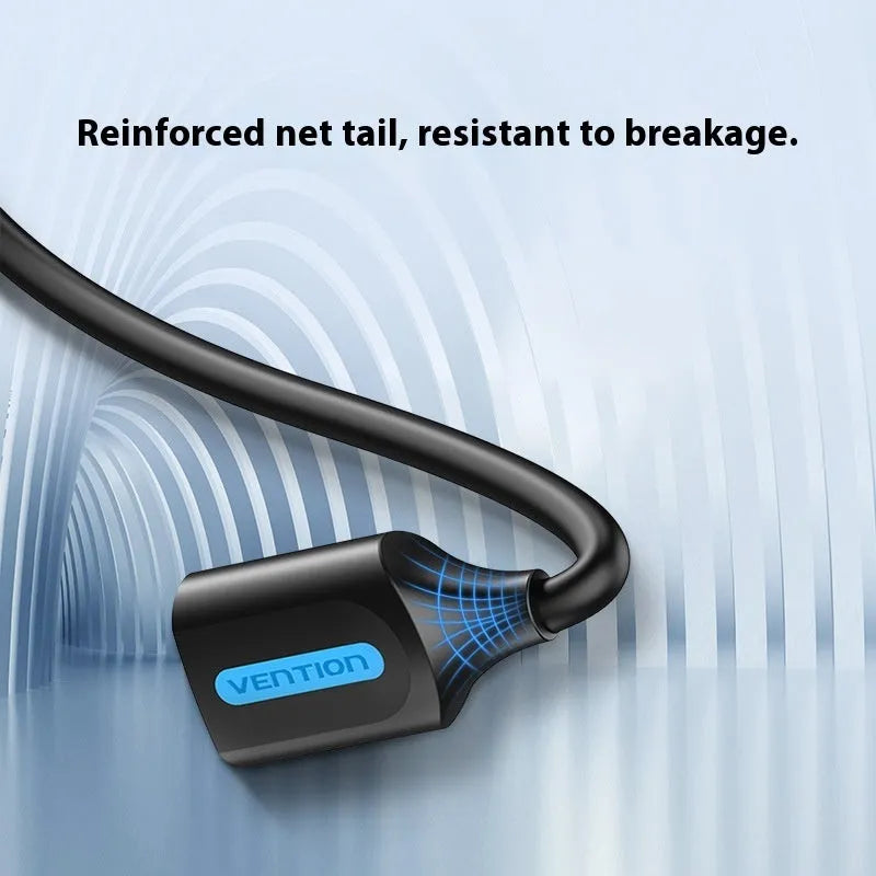 Black USB A Male to AM female extension cable with straight head connectors