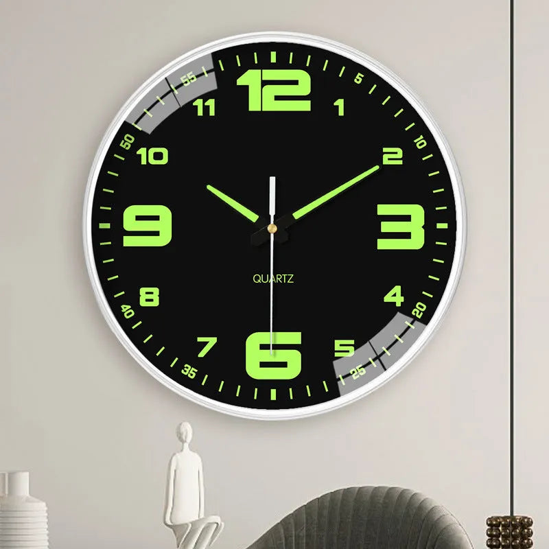 20cm diameter luminous wall clock with plastic modern shell in various colour options
