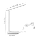 White touch dimming bedside table lamp with USB charging port