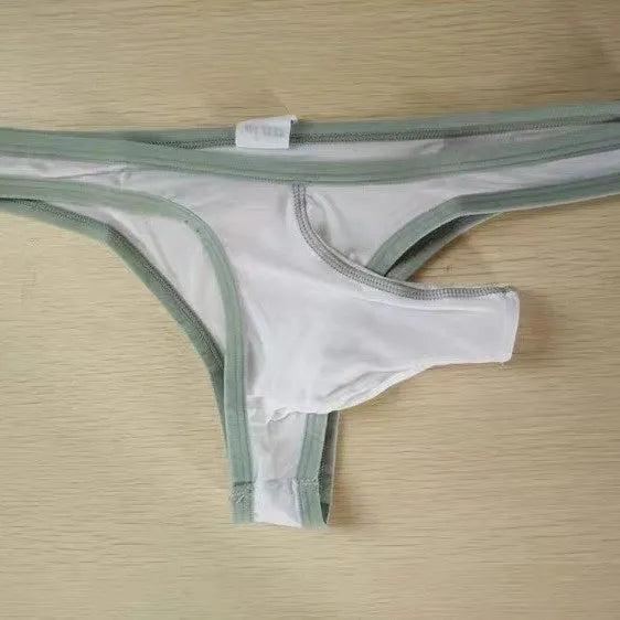 Men's ice silk briefs with elephant nose design in multiple colours on a white background.