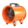 8 inch industrial axial flow fan with titanium steel construction and 5 metre duct for ventilation