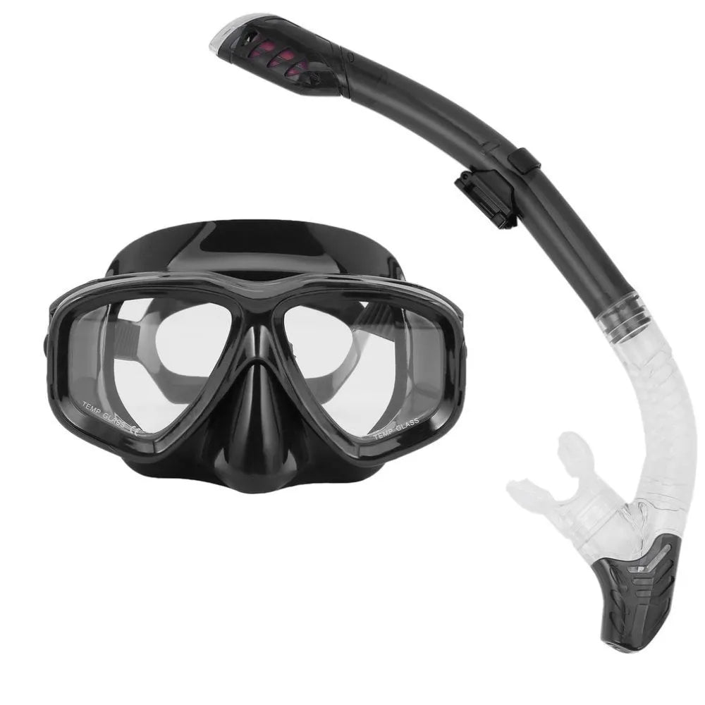 Diving goggles with PC frame, transparent anti-fog lens, adjustable silicone strap in multiple colours