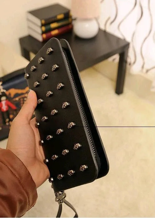 New taro decoration PU leather long wallet with zipper and card slots in neutral colour