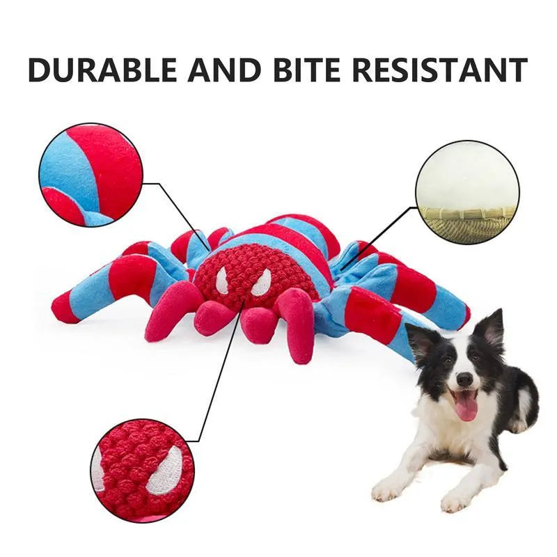 Red bite-resistant teddy dog toy for medium to large breed chewing and interactive play